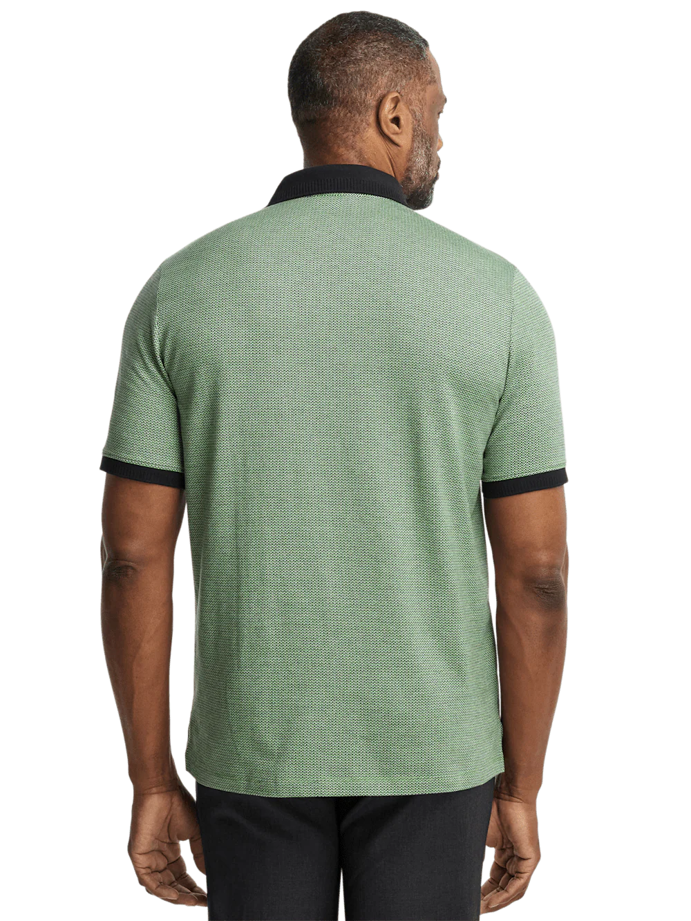 Cotton Three Button Polo - Green Multi - Image 6