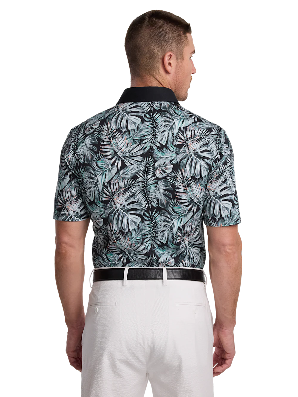 Cotton Three Button Polo - Black - Image 6