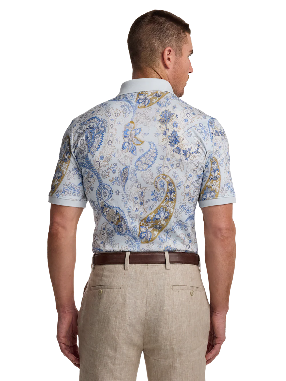 Cotton Three Button Polo - Light Blue - Image 6