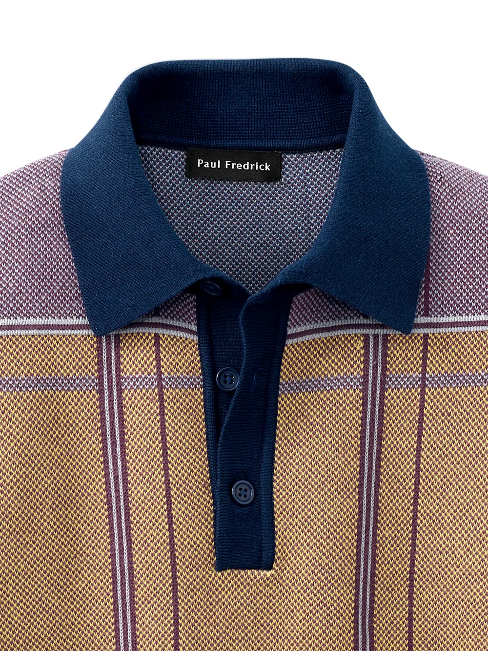 Cotton Three Button Polo - Multi - Image 6