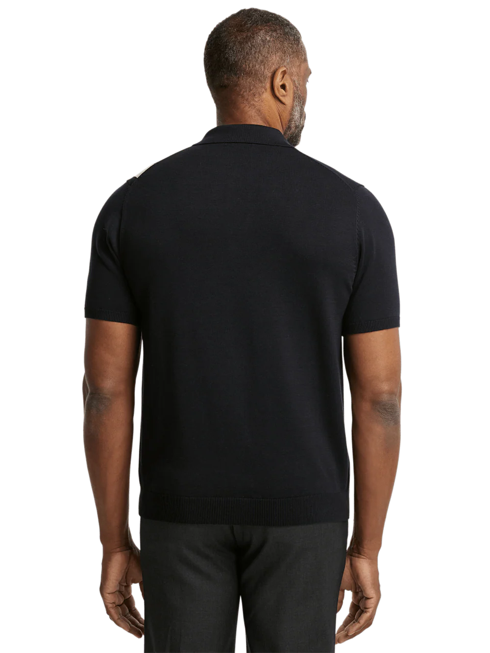 Cotton Three Button Polo - Black - Image 5