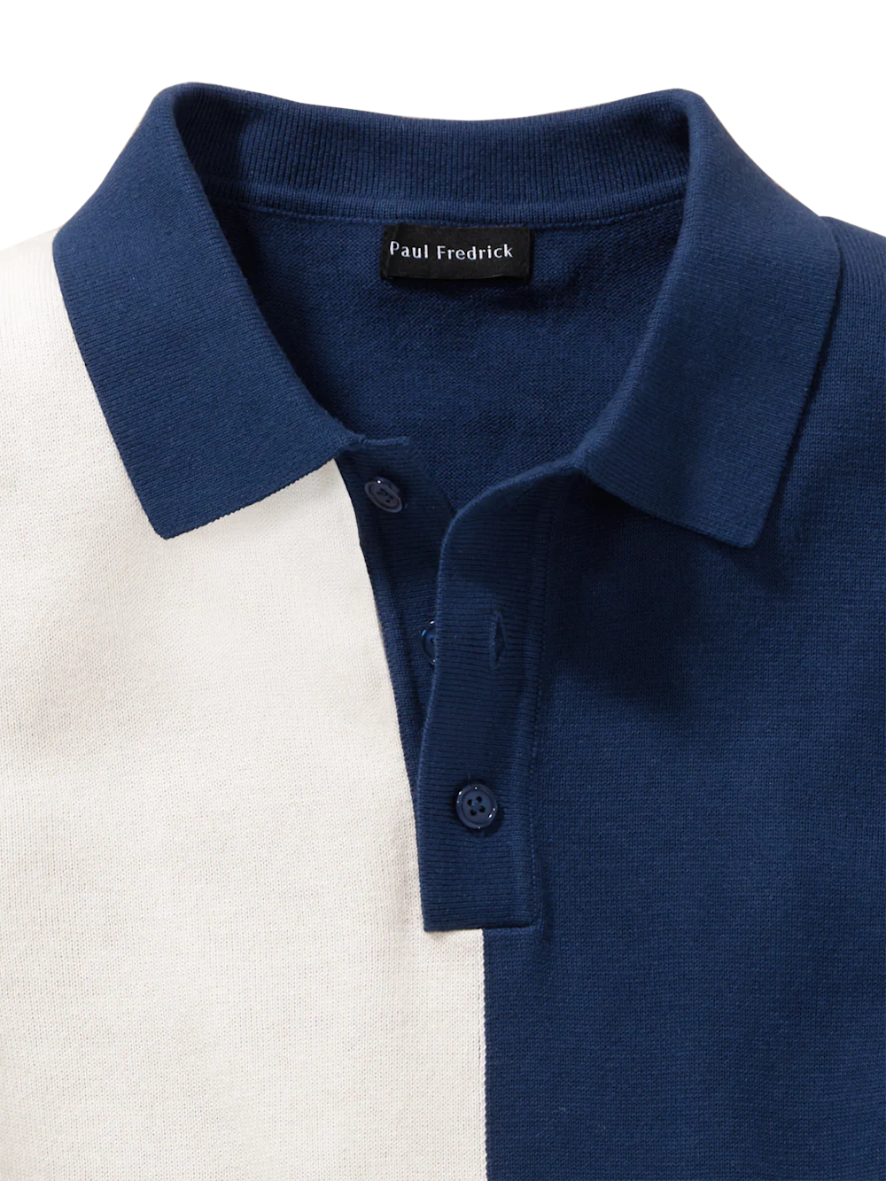 Cotton Three Button Polo - Blue Multi - Image 6