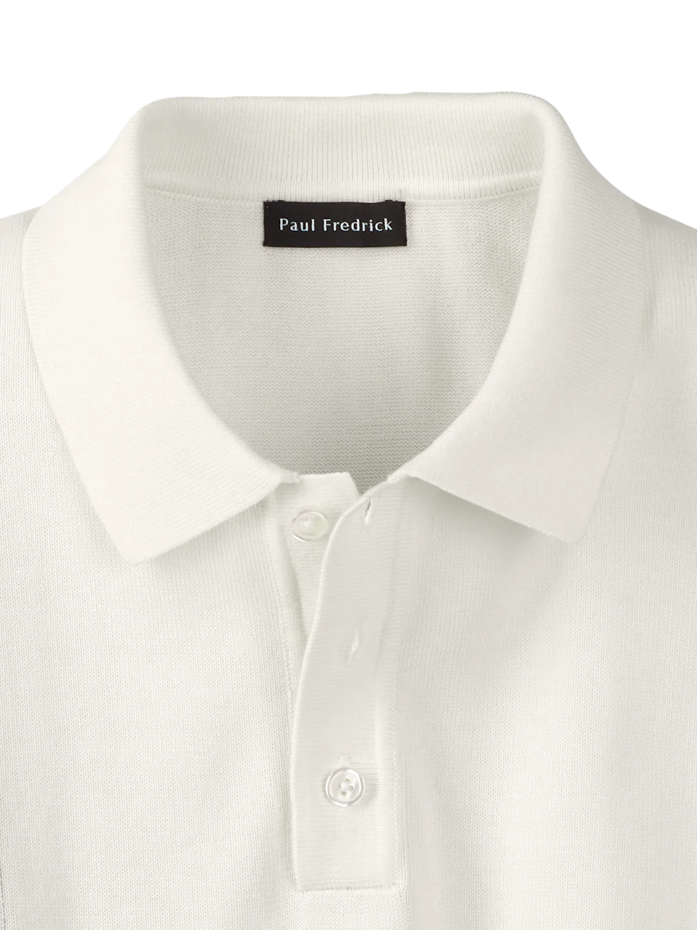 Cotton Three Button Polo - Black/white - Image 6