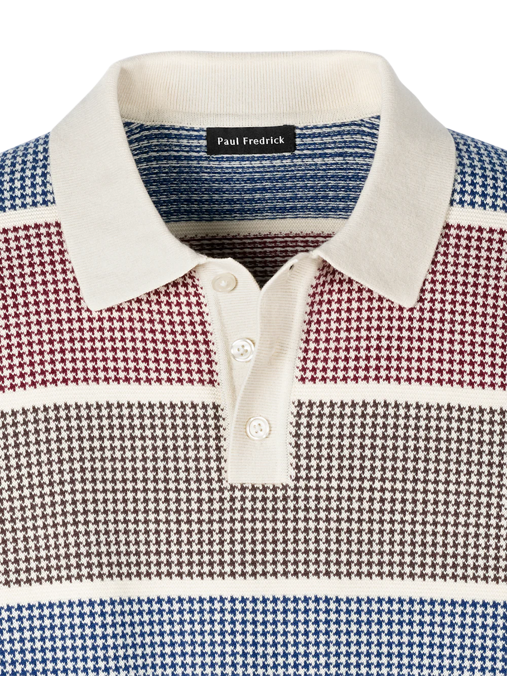 Cotton Three Button Polo - Multi - Image 6