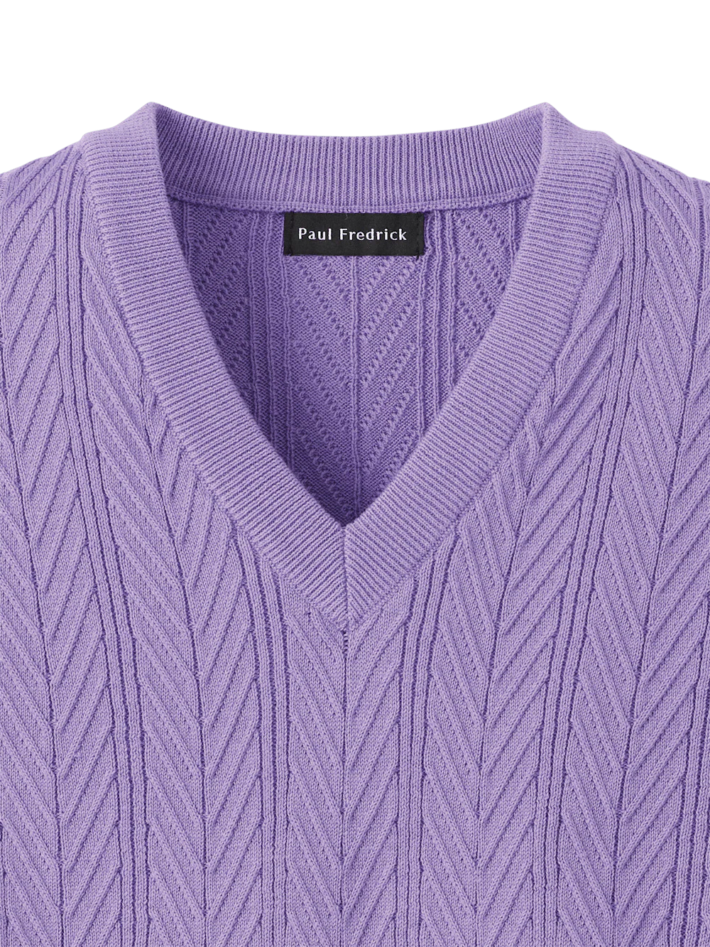 Cotton V-neck Vest - Purple - Image 6