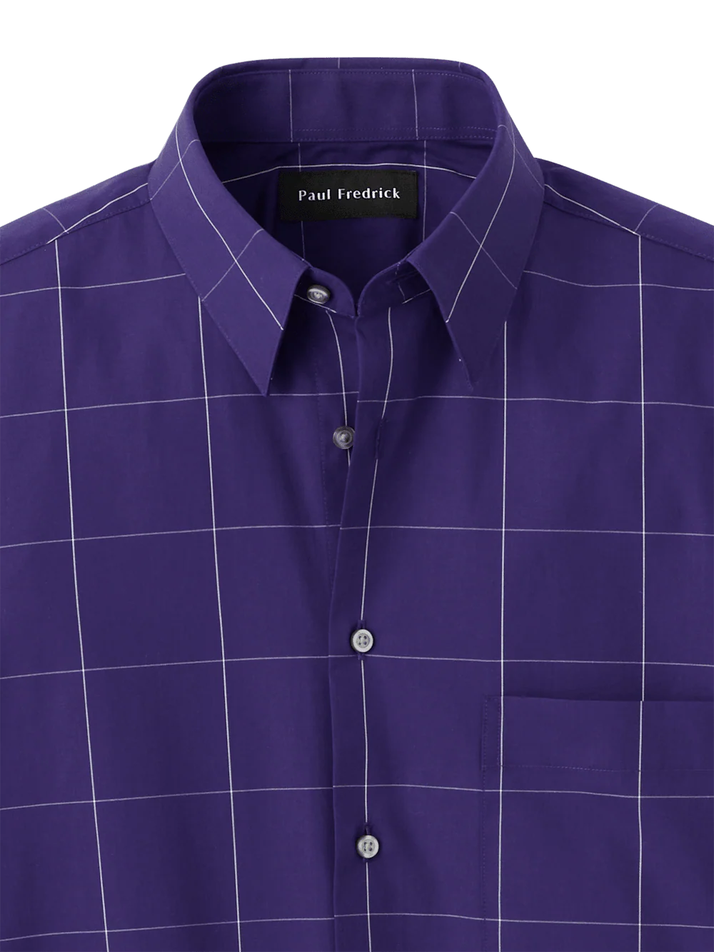 Cotton Windowpane Casual Shirt - Purple - Image 6