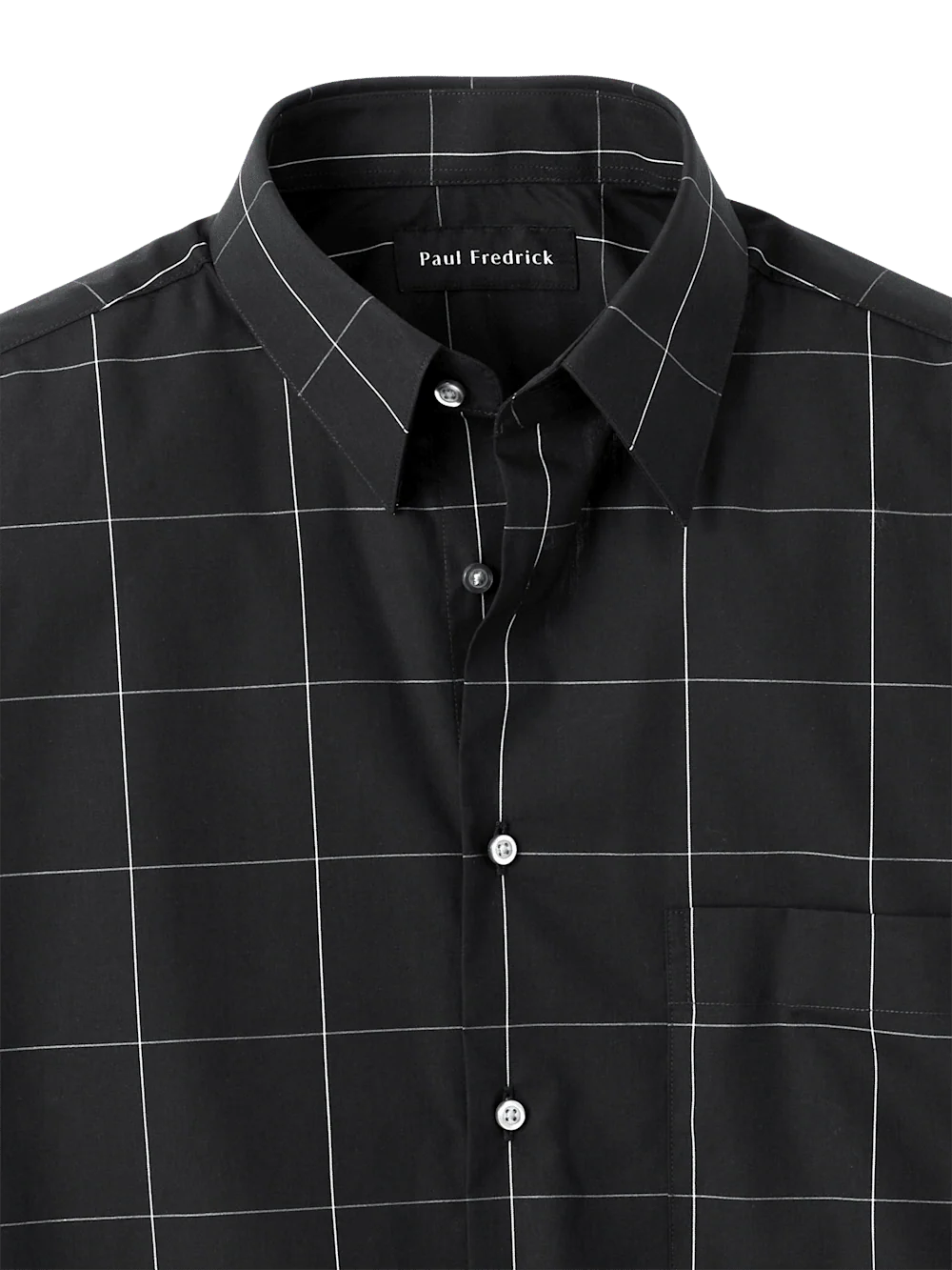 Cotton Windowpane Casual Shirt - Black - Image 6