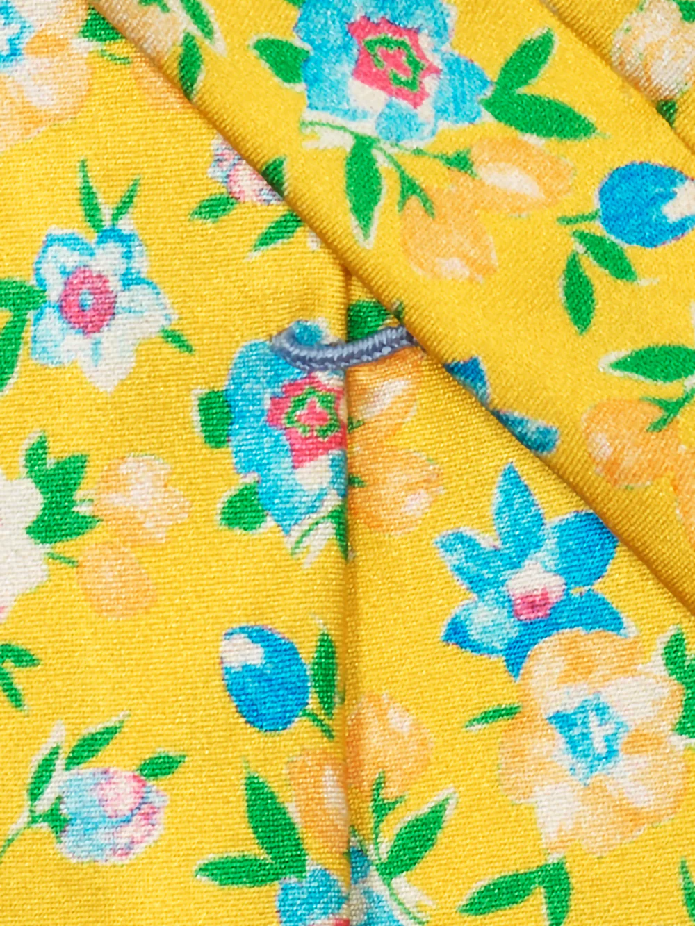 Floral Italian Printed Silk Tie - Yellow Multi - Image 3