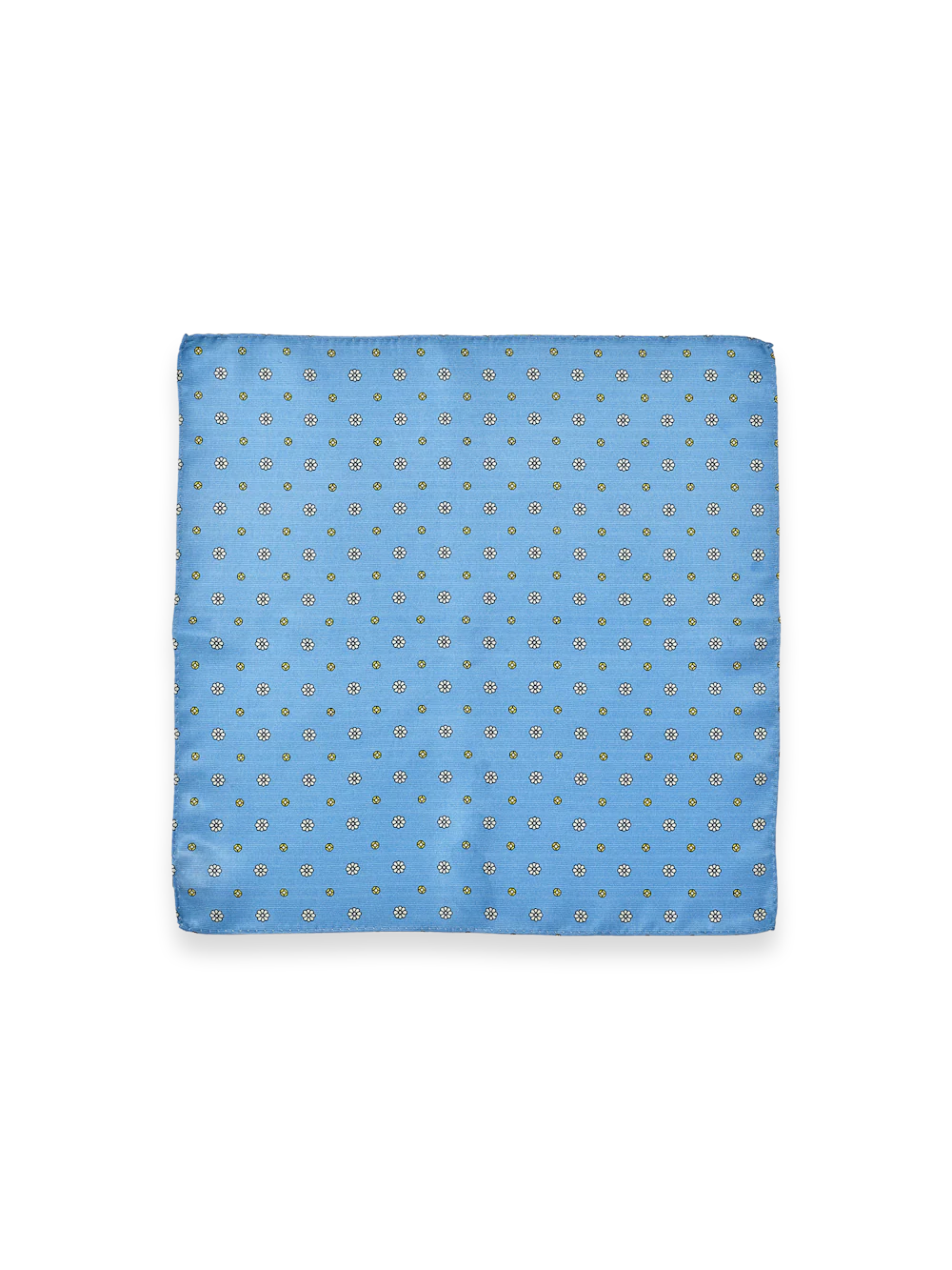 Floral Silk Pocket Square - Light Blue - Image 2