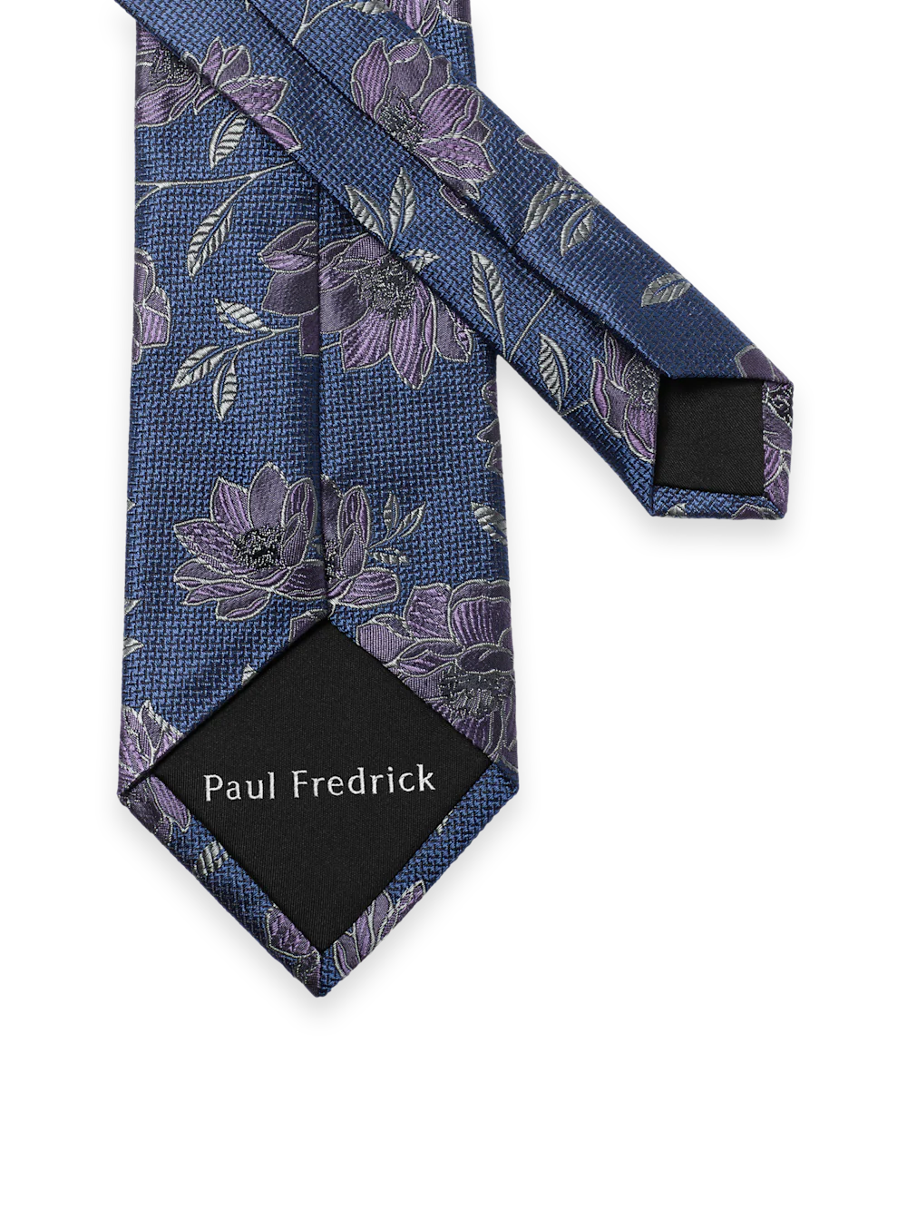 Floral Woven Silk Tie - Blue/purple - Image 3