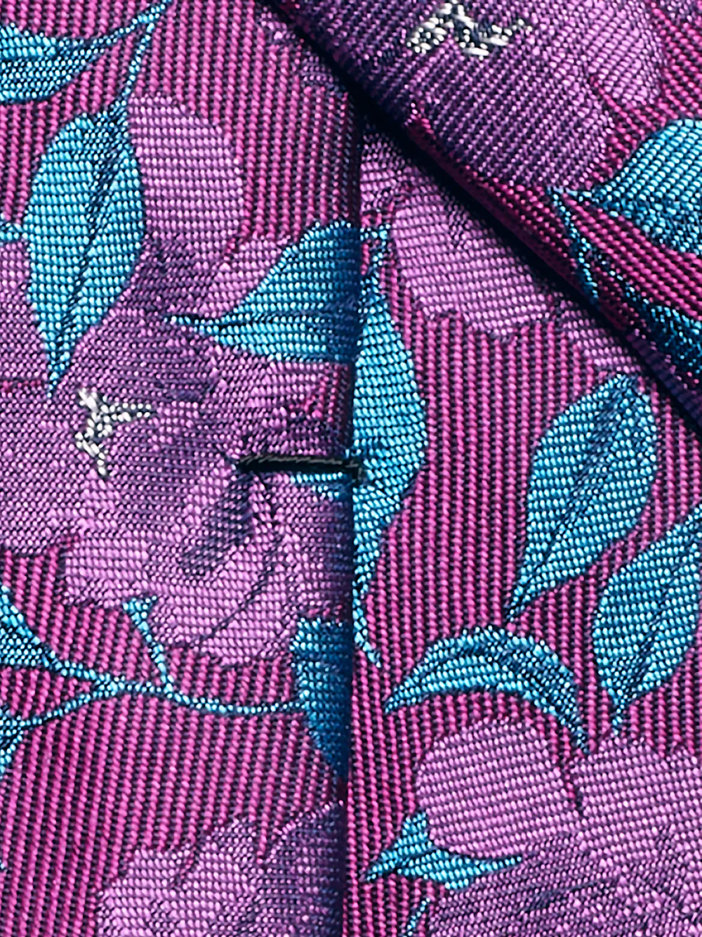 Floral Woven Silk Tie - Berry Multi - Image 4