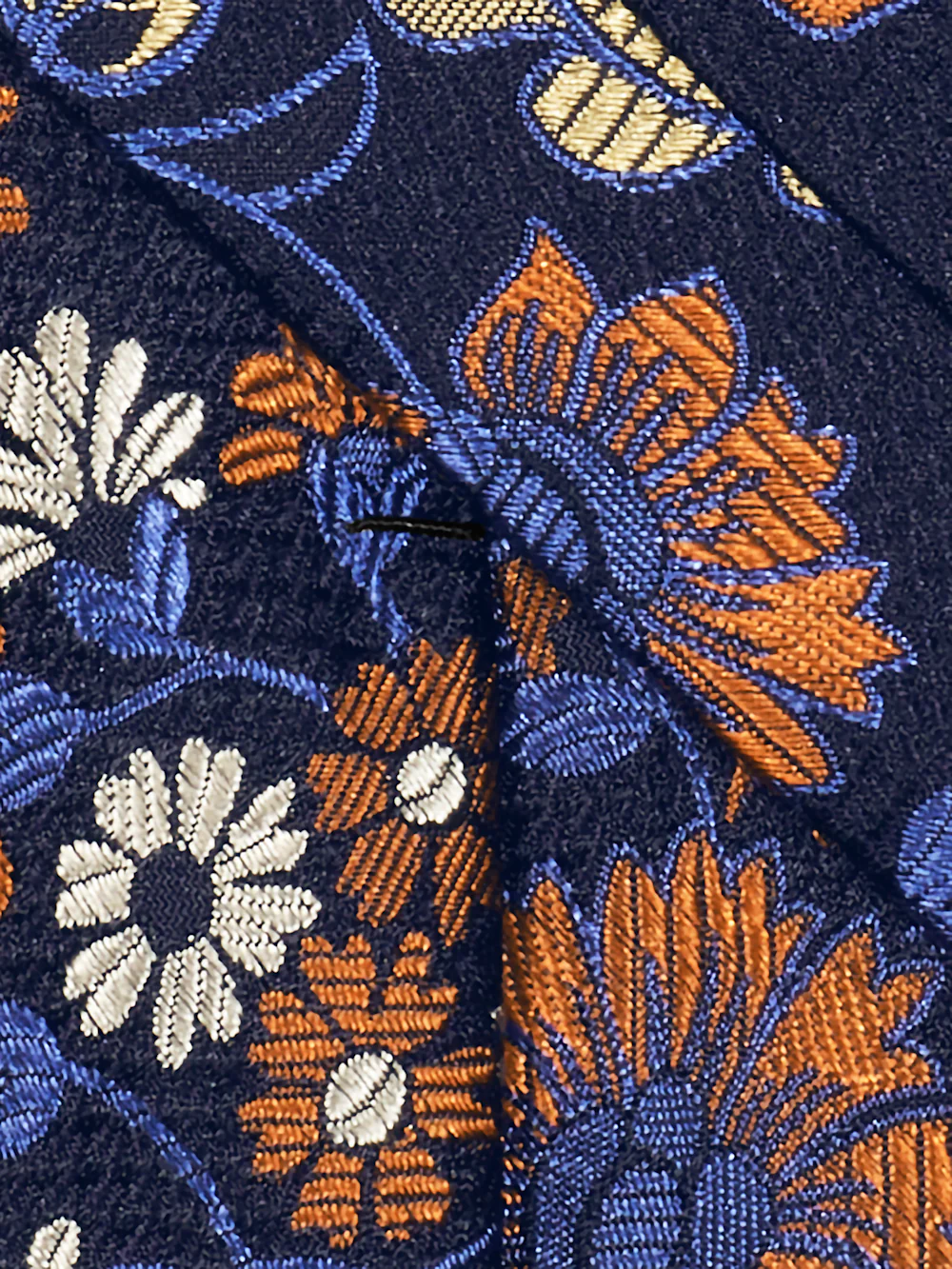 Floral Woven Silk Tie - Navy Multi - Image 3