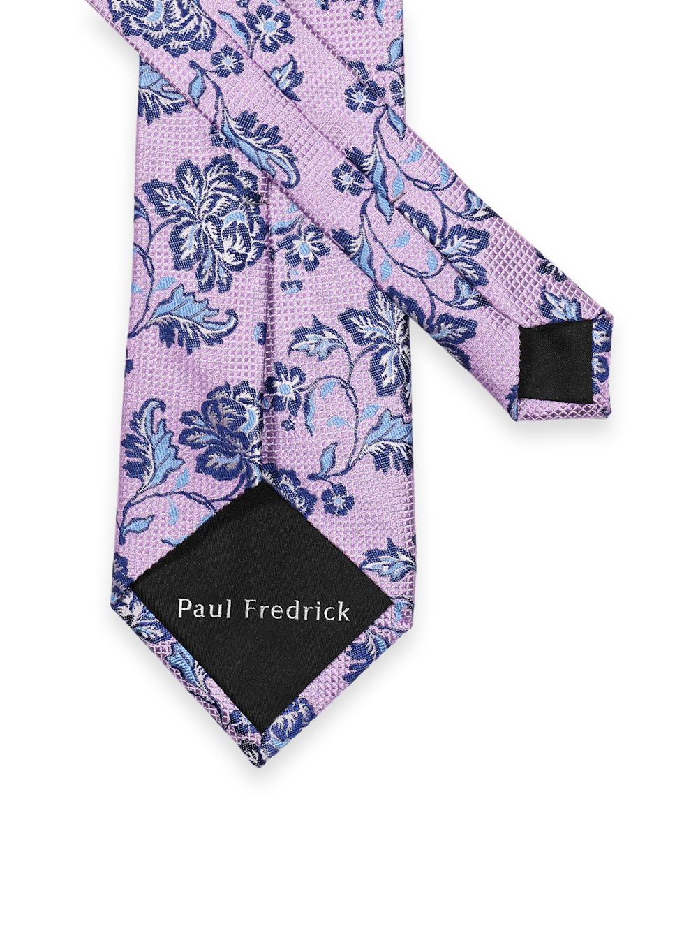 Floral Woven Silk Tie - Purple/blue - Image 2