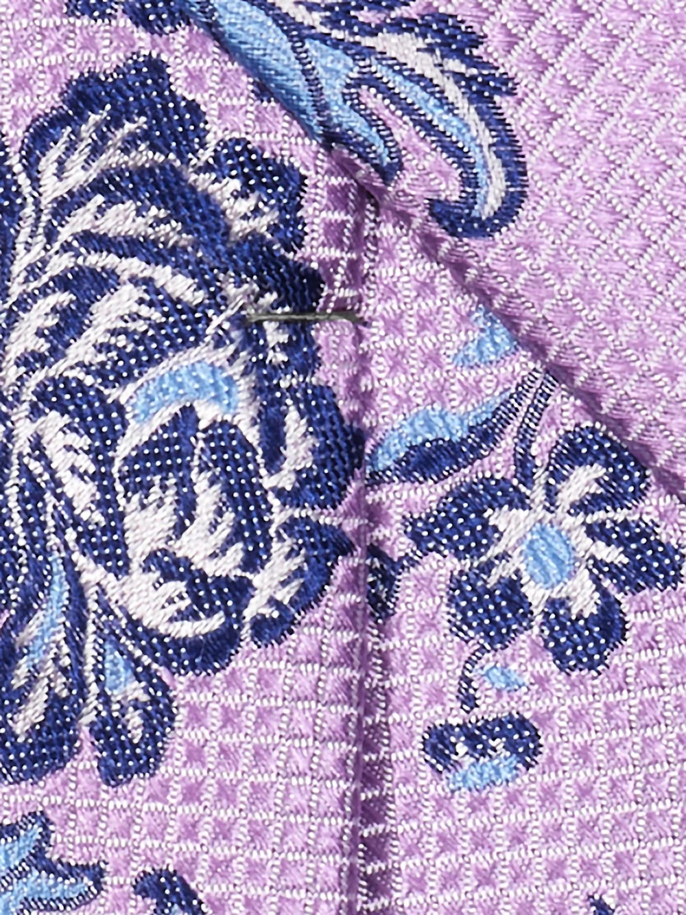 Floral Woven Silk Tie - Purple/blue - Image 3