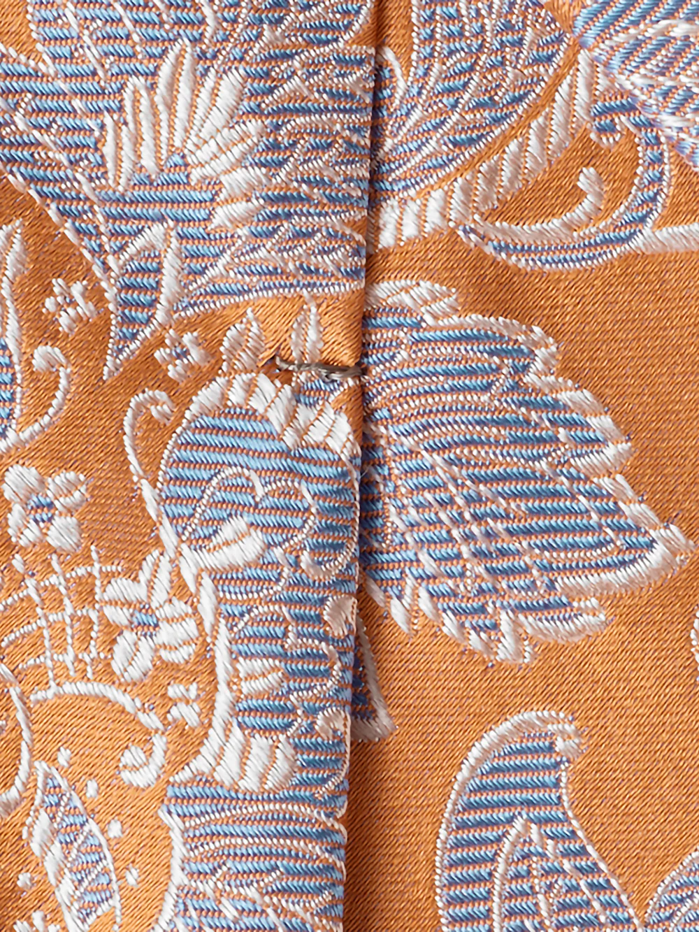 Floral Woven Silk Tie - Melon/blue - Image 3