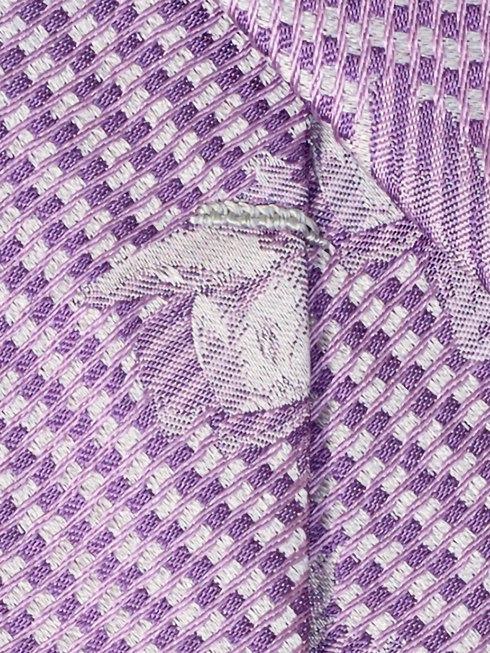 Floral Woven Silk Tie - Purple - Image 4
