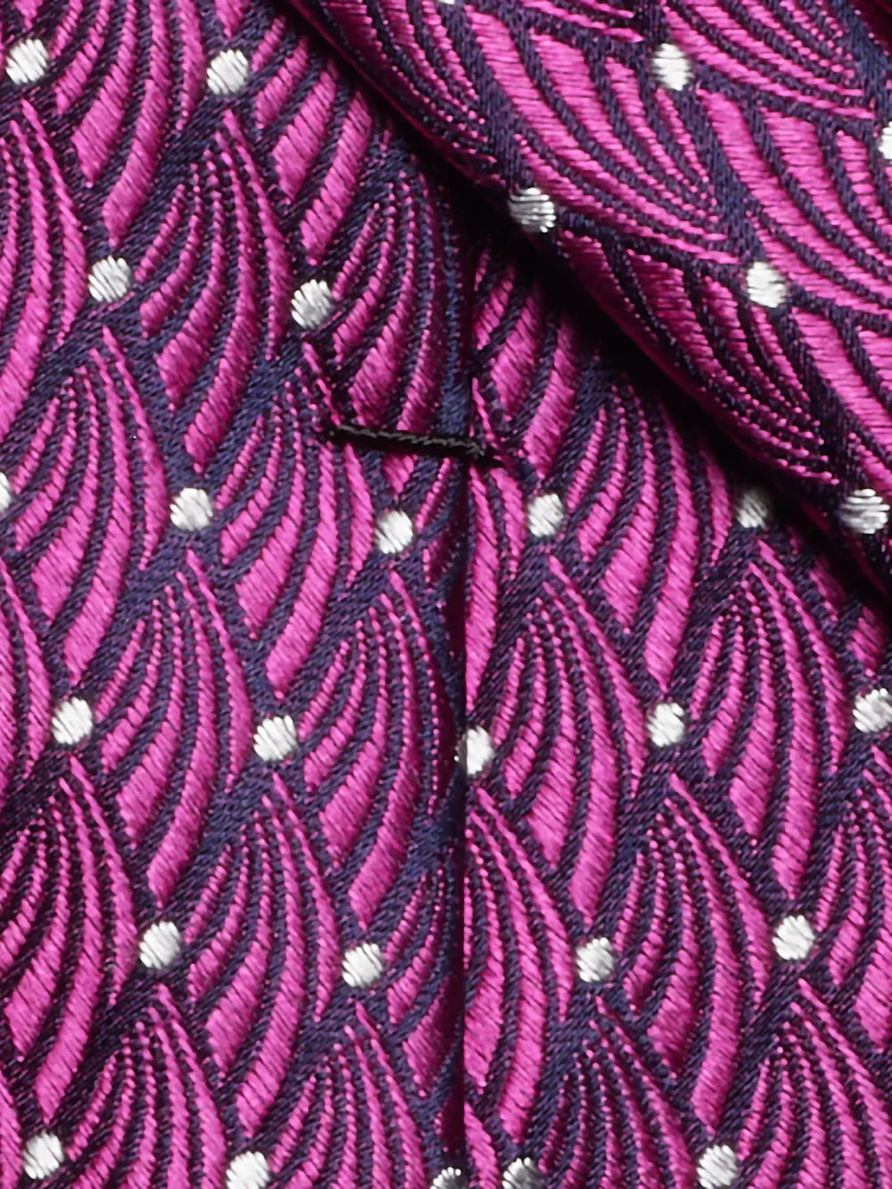 Geometric Woven Silk Tie - Berry - Image 4