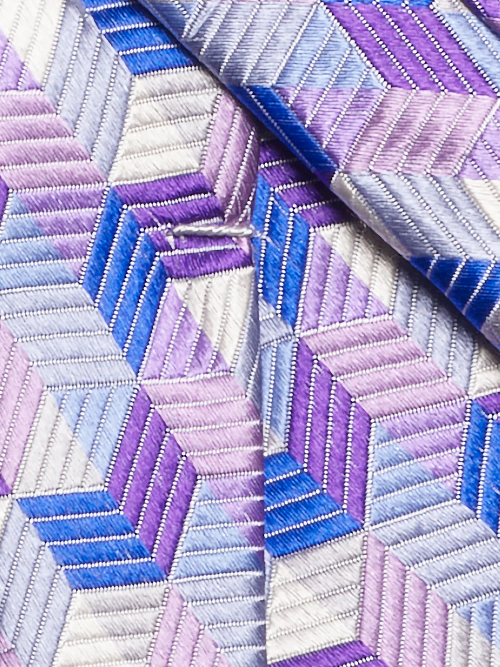 Geometric Woven Silk Tie - Purple Multi - Image 4
