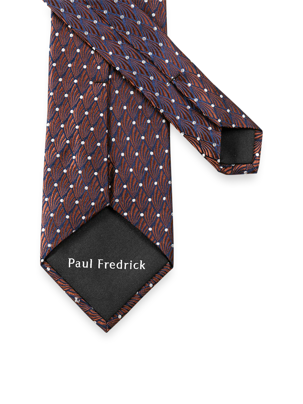 Geometric Woven Silk Tie - Brown - Image 3