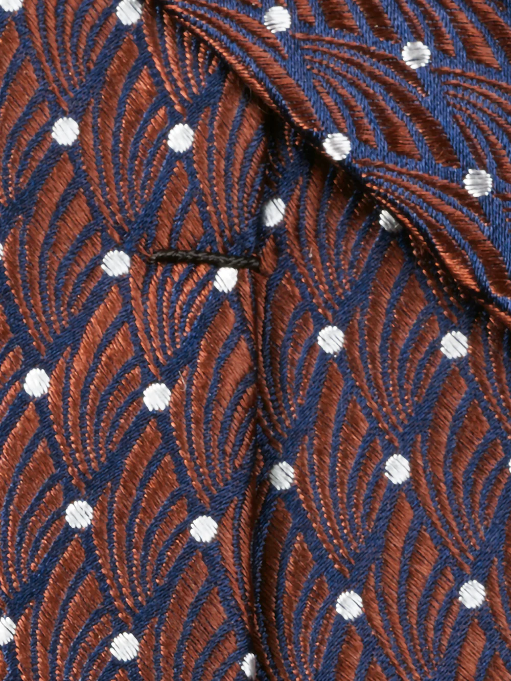 Geometric Woven Silk Tie - Brown - Image 4