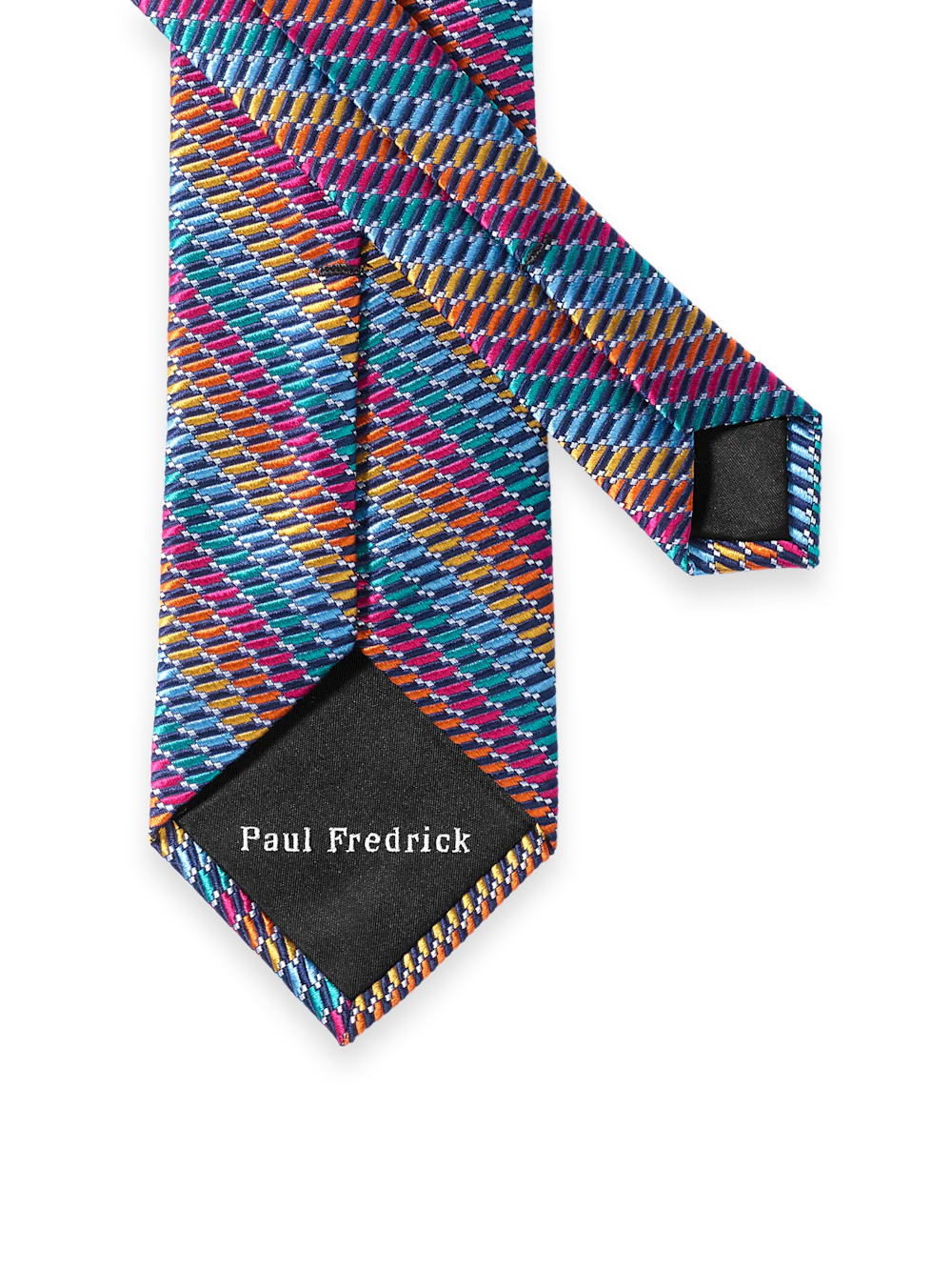 Geometric Woven Silk Tie - Multi - Image 3