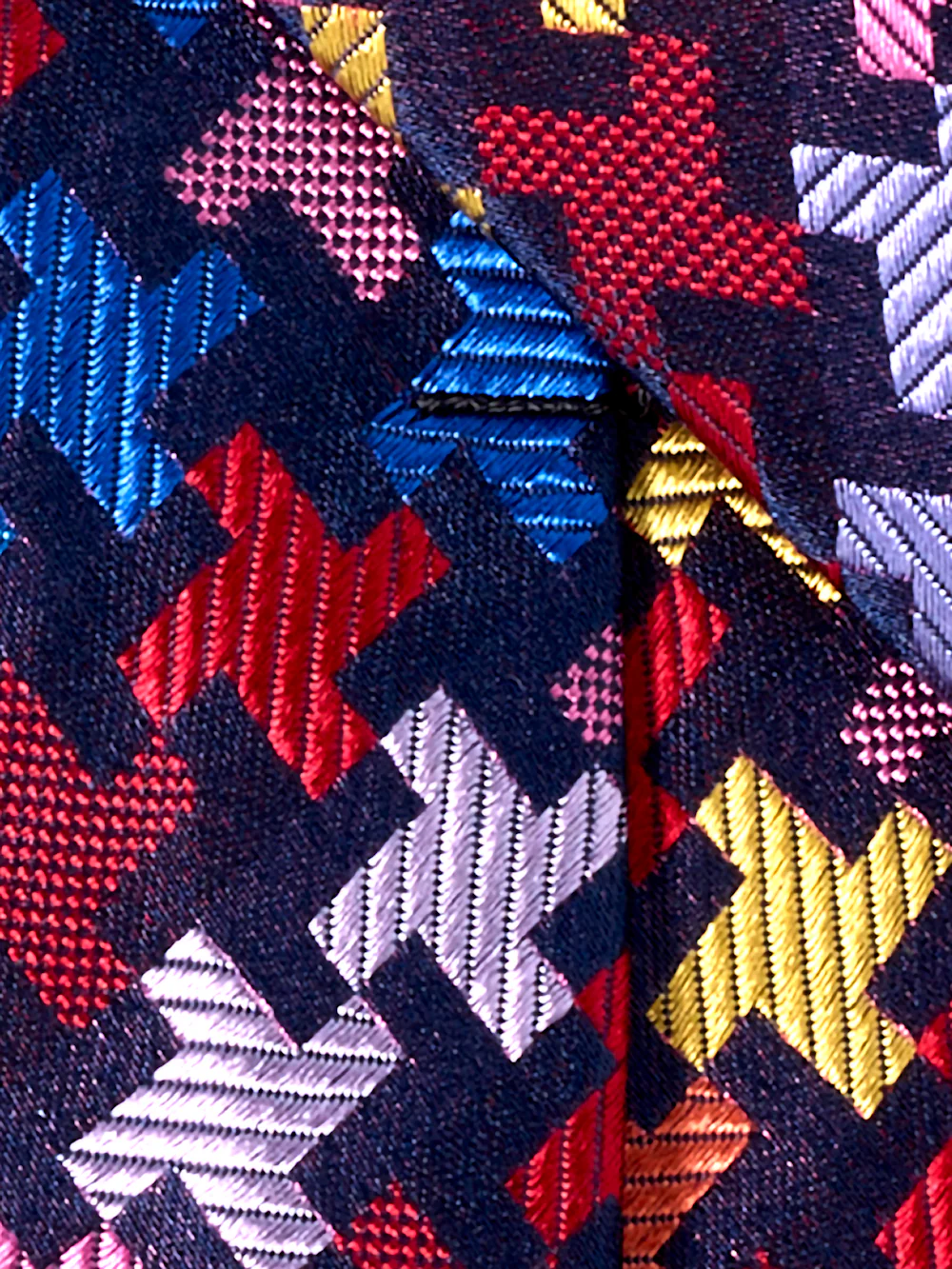 Geometric Woven Silk Tie - Multi - Image 4