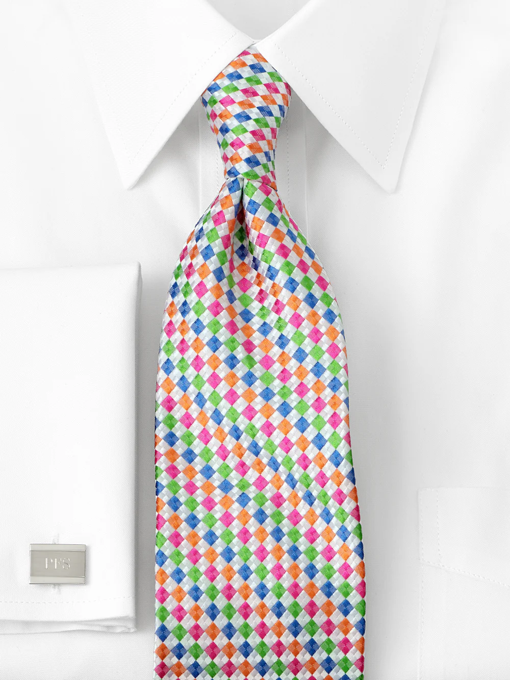 Geometric Woven Silk Tie - Multi - Image 2
