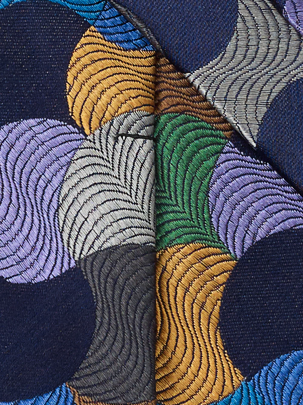 Geometric Woven Silk Tie - Multi - Image 4