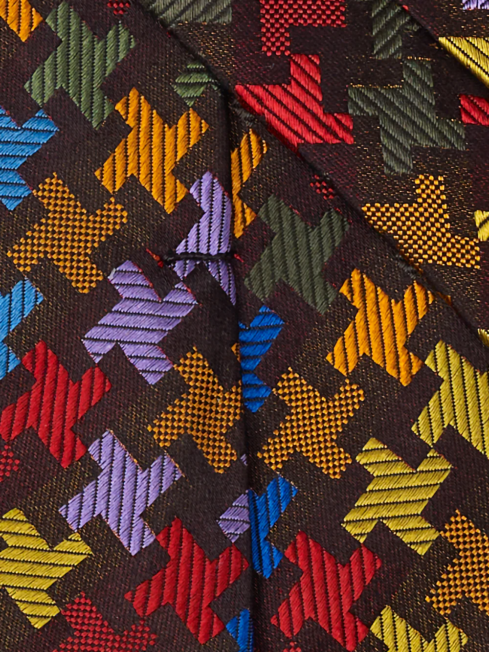 Geometric Woven Silk Tie - Multi - Image 4