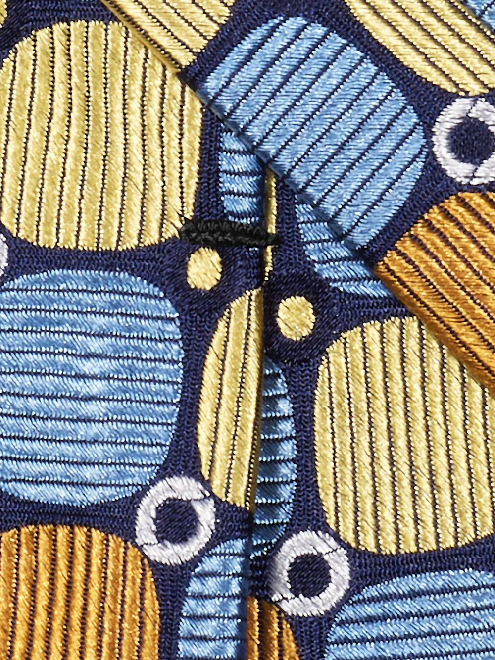 Geometric Woven Silk Tie - Blue Multi - Image 3