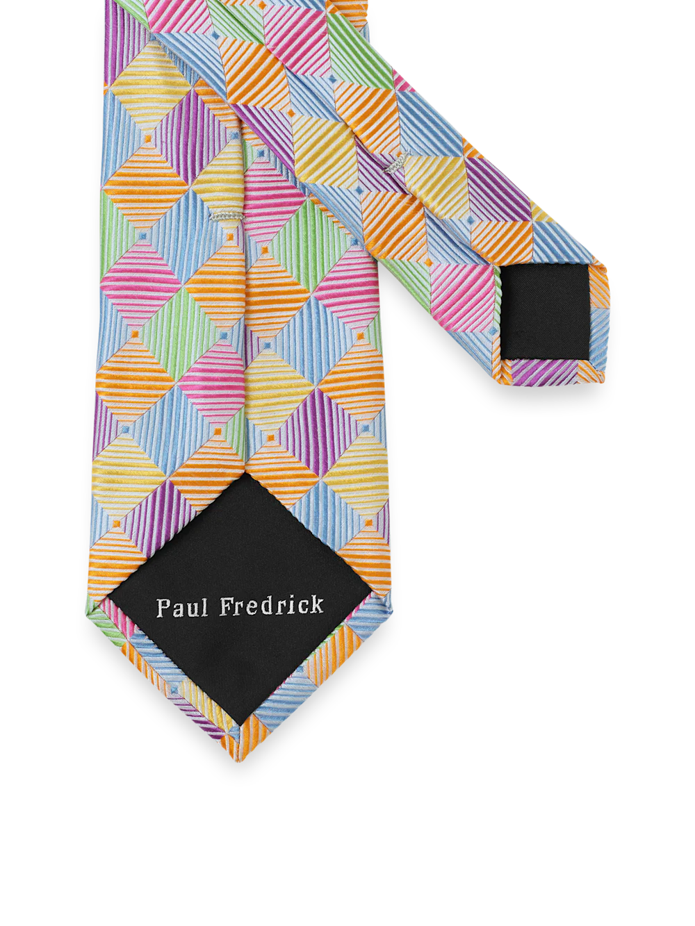 Geometric Woven Silk Tie - Multi - Image 3