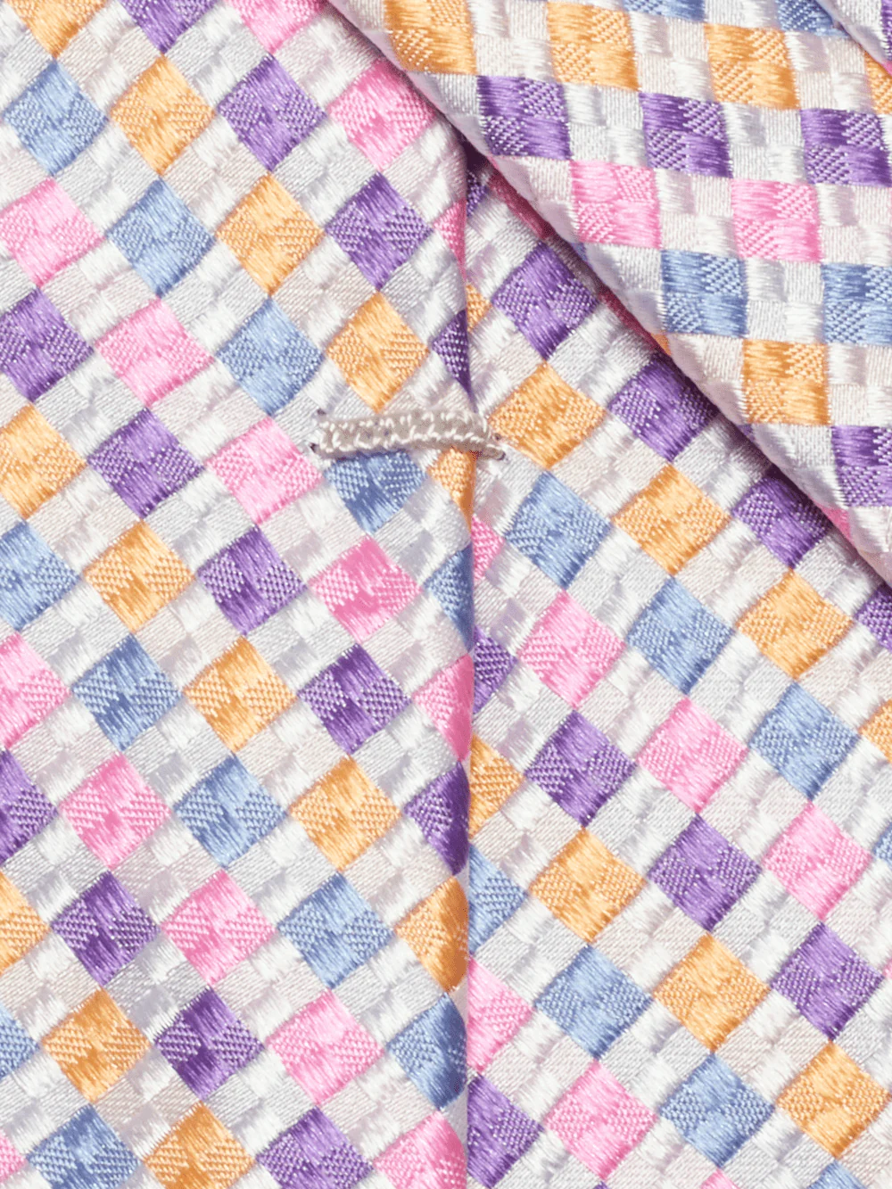 Geometric Woven Silk Tie - Purple Multi - Image 4