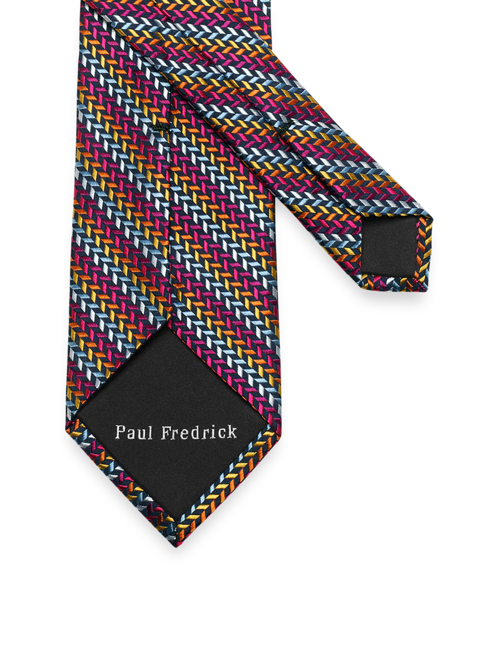 Geometric Woven Silk Tie - Multi - Image 3