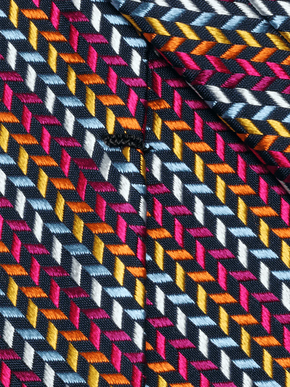 Geometric Woven Silk Tie - Multi - Image 4