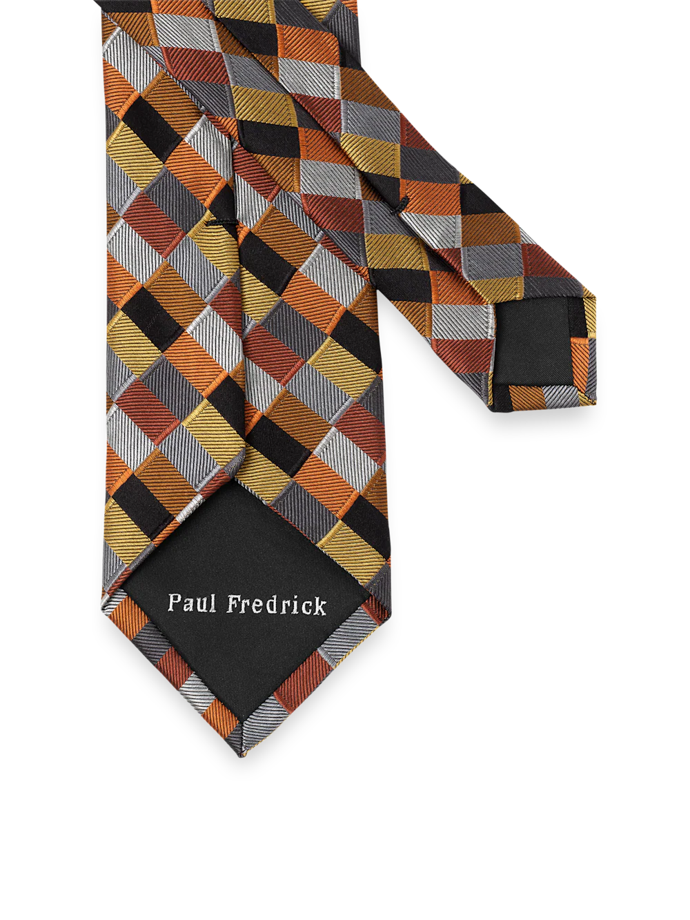 Geometric Woven Silk Tie - Multi - Image 3