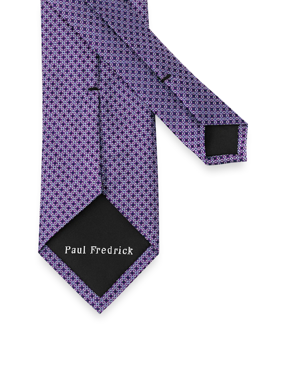 Grid Woven Silk Tie - Purple - Image 3