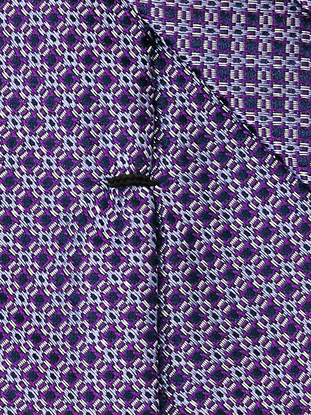 Grid Woven Silk Tie - Purple - Image 4