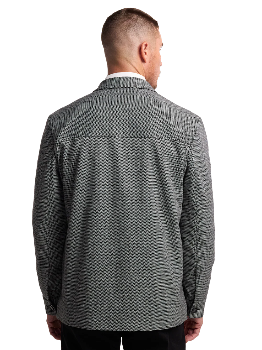 Herringbone Shirt Jacket - Black - Image 8
