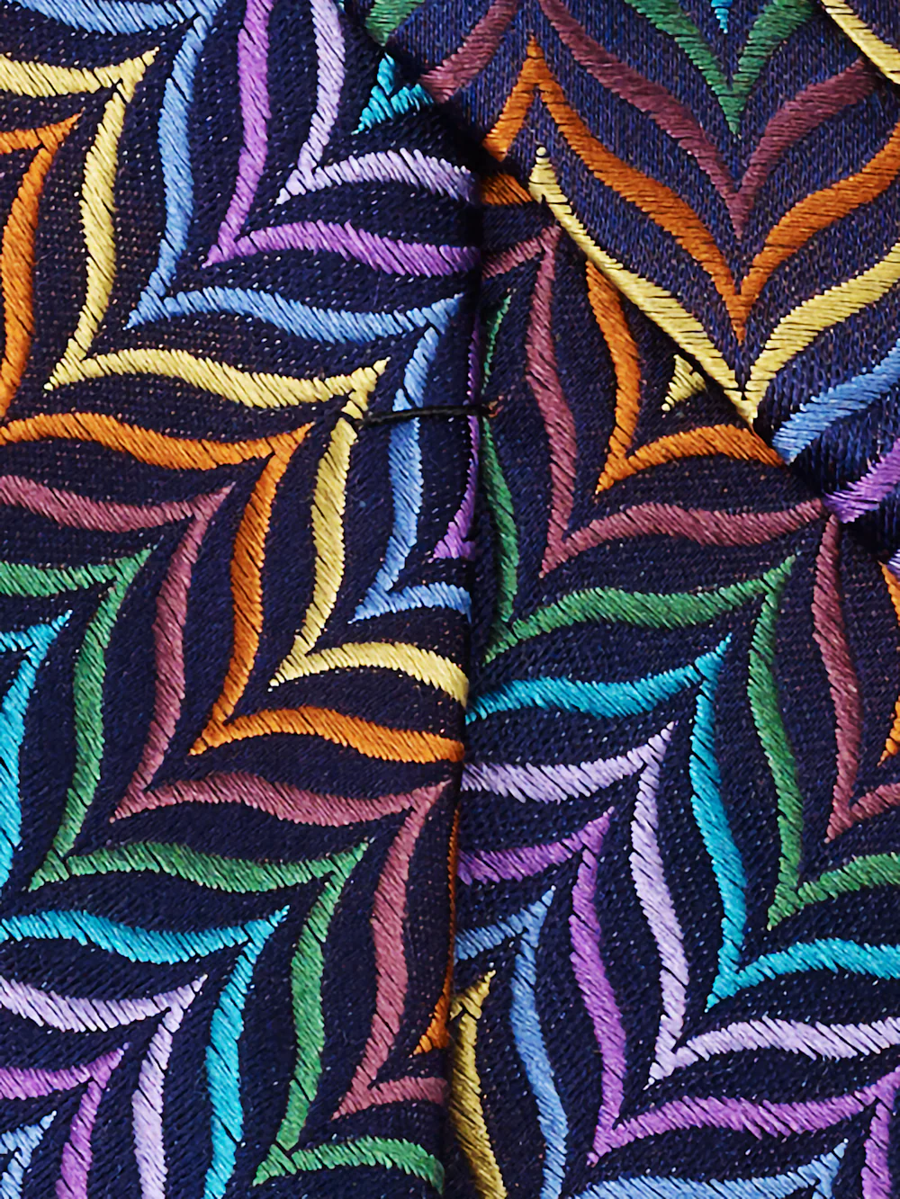 Herringbone Woven Silk Tie - Purple Multi - Image 4