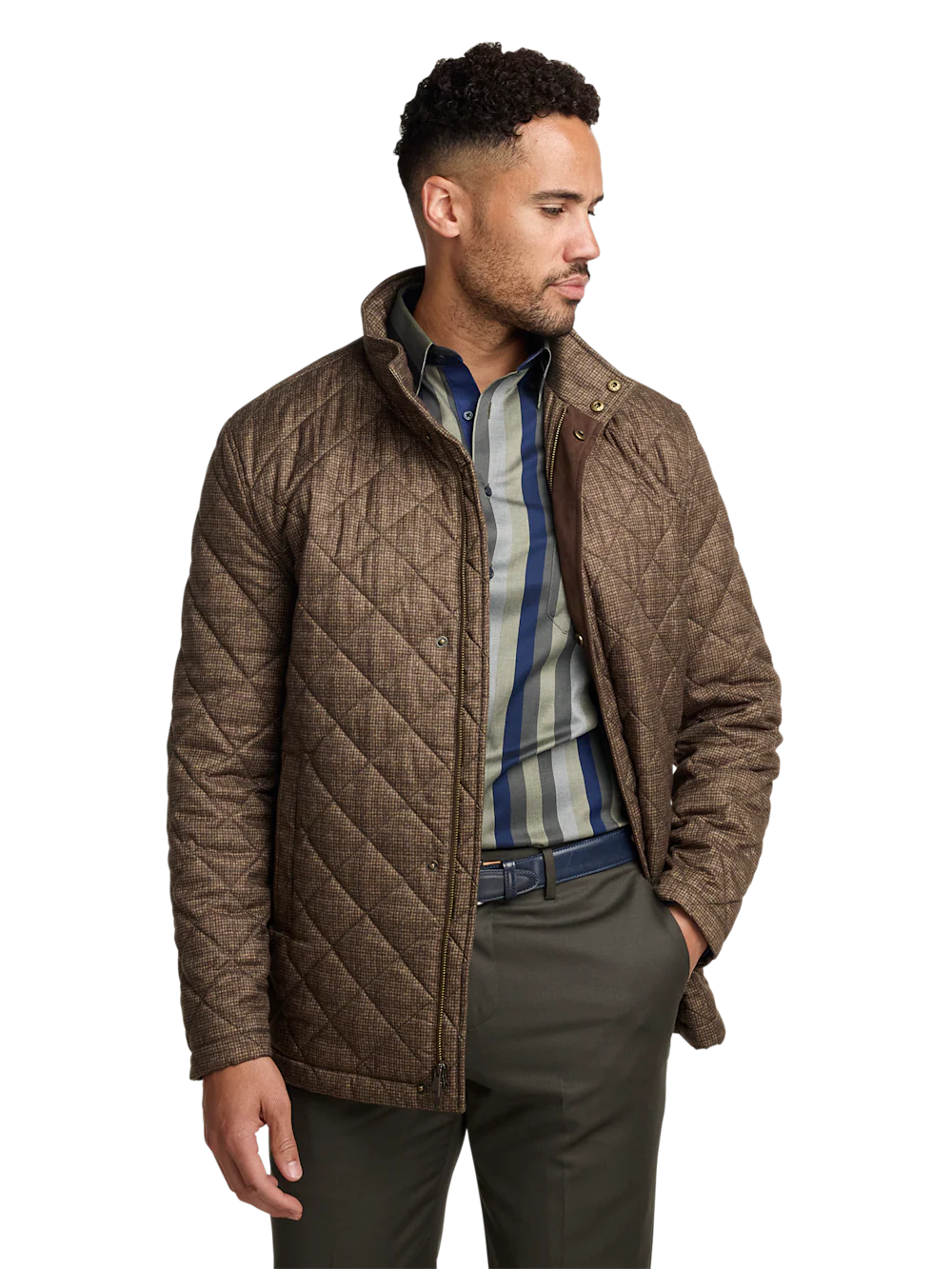 Houndstooth Quilted Jacket - Multi - Image 3