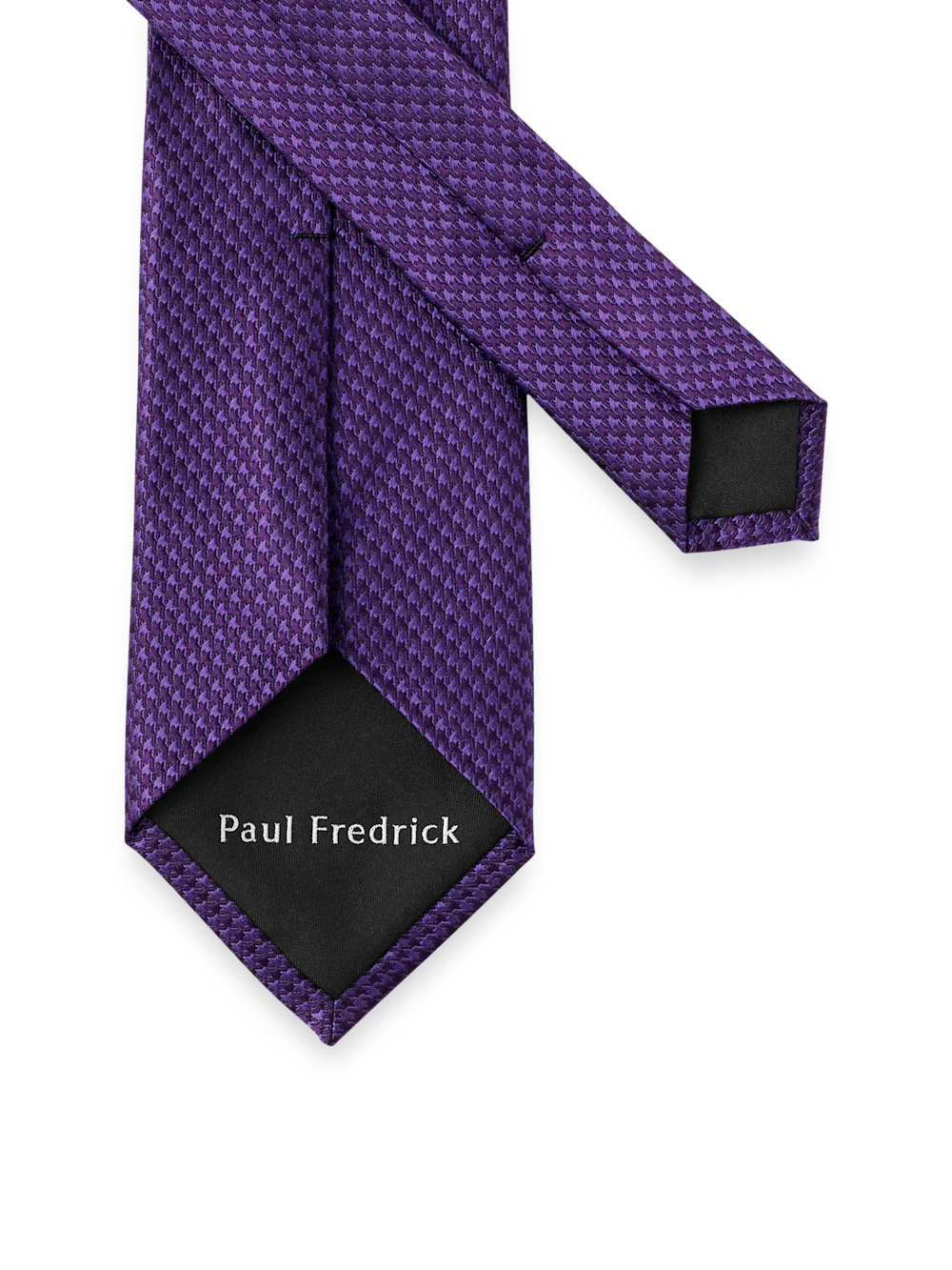 Houndstooth Woven Silk Tie - Purple - Image 3