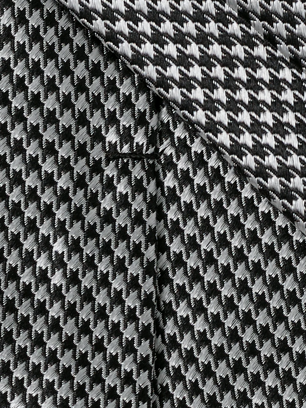Houndstooth Woven Silk Tie - Black/grey - Image 4