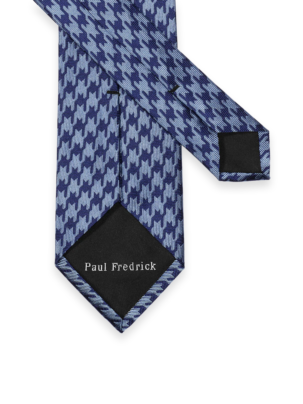 Houndstooth Woven Silk Tie - Blue/navy - Image 2
