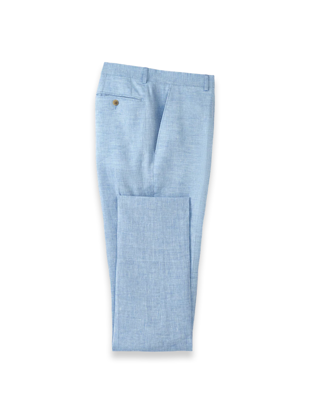 Italian Linen Blend Single Breasted Notch Lapel Suit - Light Blue - Image 9