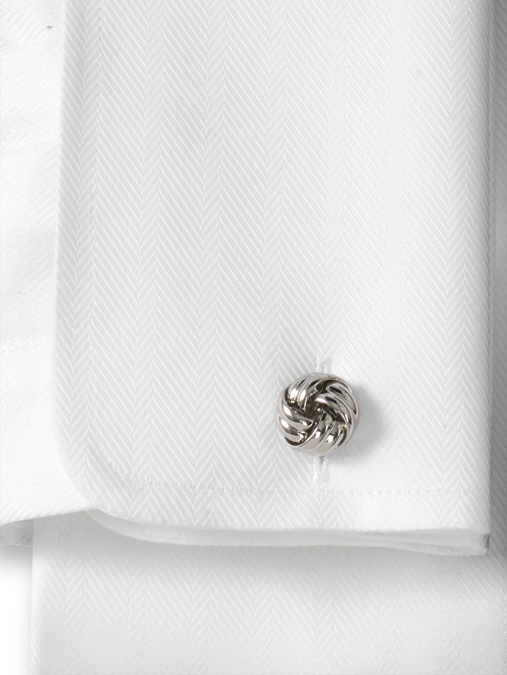 Knot Cufflink - Silver - Image 2