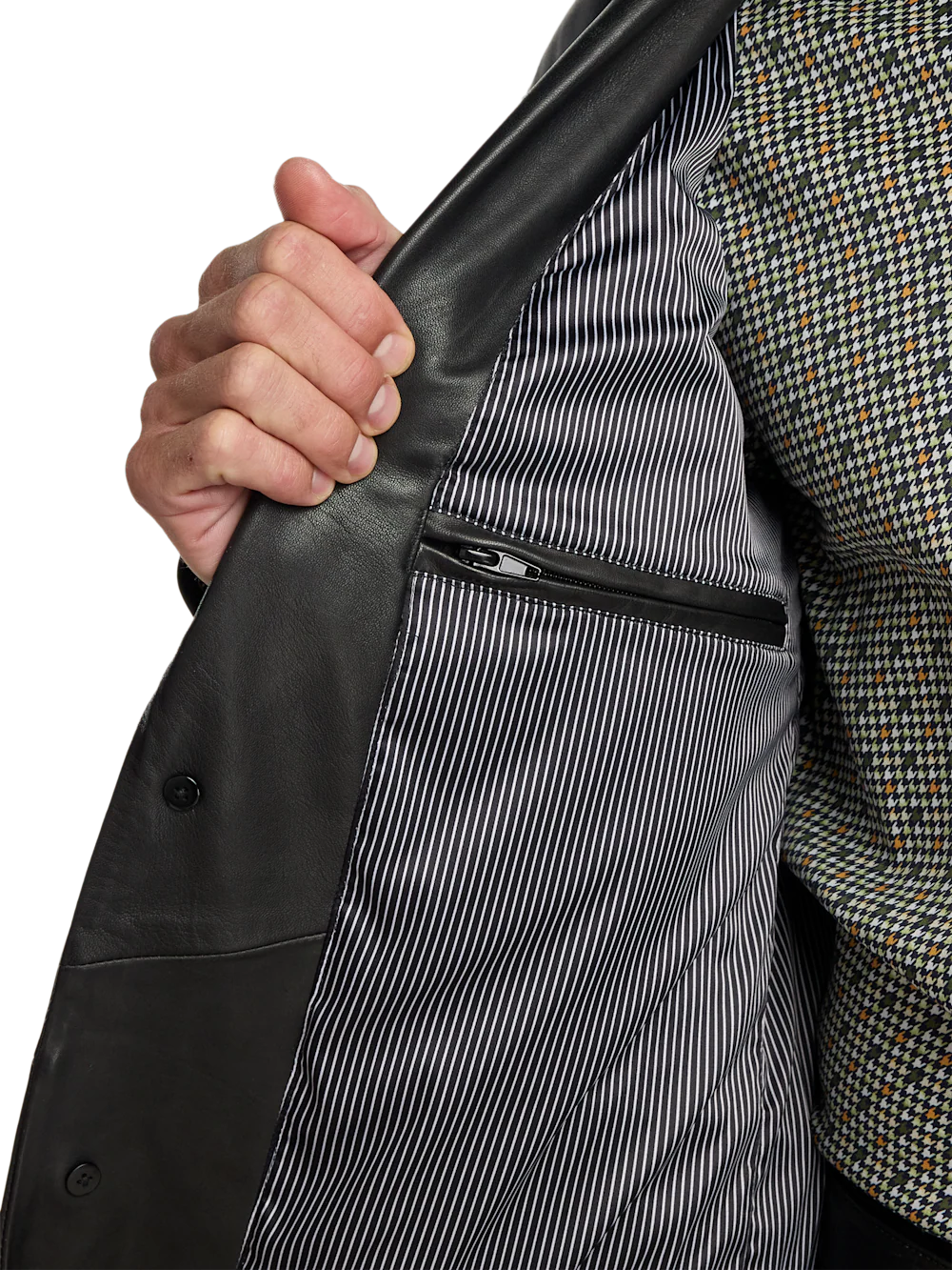 Leather Blazer - Black - Image 5