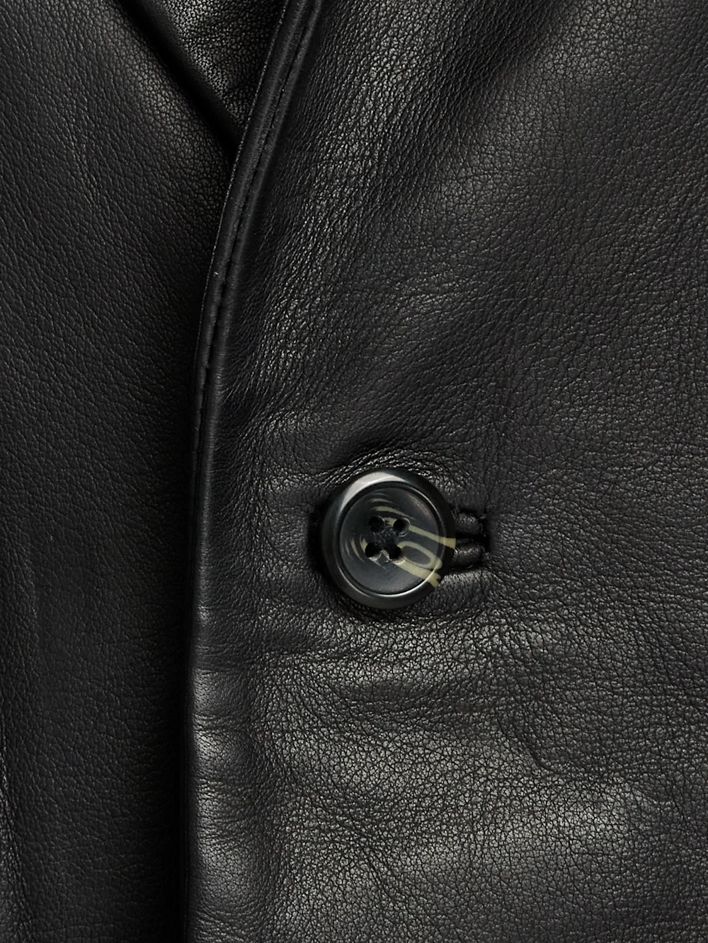 Leather Blazer - Black - Image 7