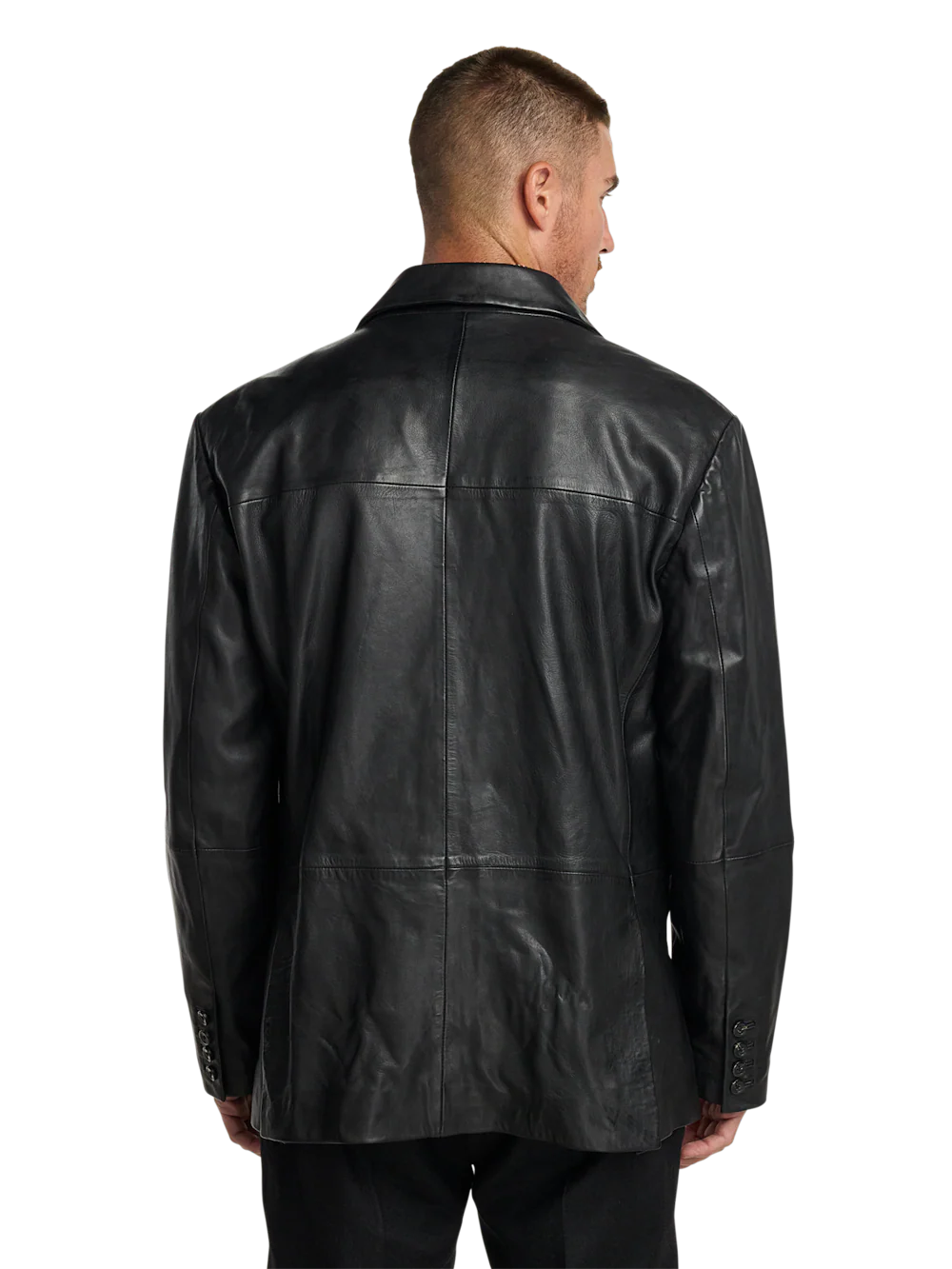 Leather Blazer - Black - Image 9