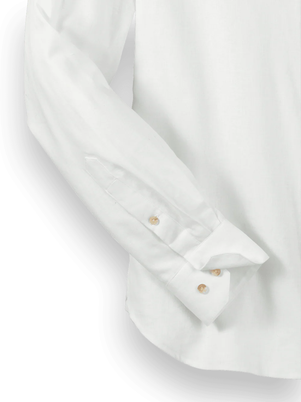 Linen Blend Botanical Print Casual Shirt - White - Image 7