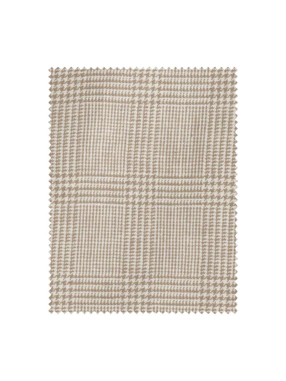 Linen Blend Plaid Single Pleat Suit Pants - Tan - Image 3